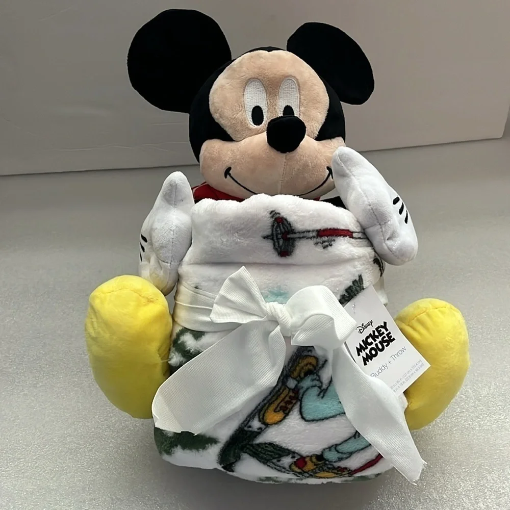 🆕 Disney's Mickey Mouse Pillow Buddy & Throw Buddy Set